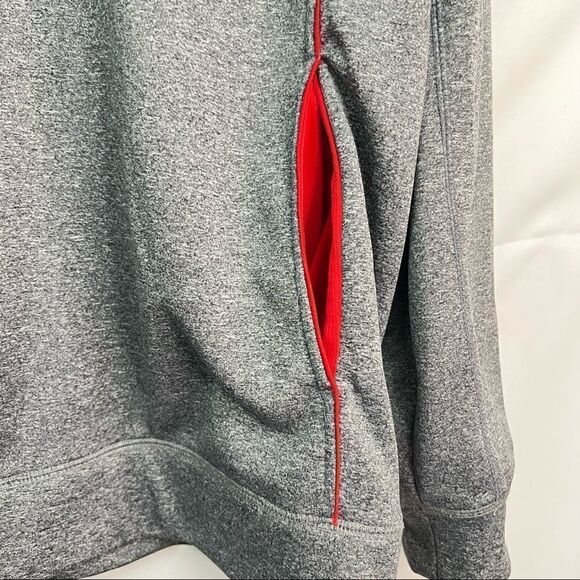 NHL Blackhawks Gray Quarter Zip Fleece Lined Athletic Sweatshirt - Picture 4 of 11